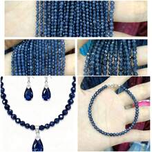 1 Strang natürliche, facettierte, mehrfarbige Saphir-Perlen, geeignet für Schmuckherstellung und DIY-Accessoires