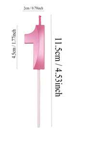 1pc Pink 0-9 Diamond Shaped Birthday Cake Candle Decoration, Winter Gift For Women, Room Decor, Gift, Birthday Candle, Birthday Decoration, Happy Birthday, Cake Candle, Graduation Season Room Decor - Baby Pink - View 16