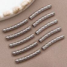 5 件不锈钢管珠扭管种子珠长管隔珠适用于 DIY 工艺女士手链项链珠宝制作