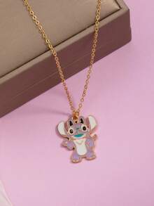 Disney 1 chiếc mặt dây chuyền hình Stitch hoạt hình dễ thương màu hồng, dây chuyền đeo áo len cho nữ sinh. - Nhiều màu - Xem 4