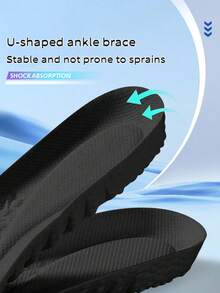 1 双男女通用气垫足弓支撑鞋垫，高弹减震加厚透气吸汗鞋垫，适合篮球、跑步 - 黑色 - 查看 4