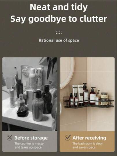 Bathroom Accesssories-Set Stainless Steel Bathroom Shelves, Including Corner Shower Shelf, Wall Mounted Shower Caddy, Shampoo Holder And Soap Rack Home Bathroom Decor Fall Decor Back To School – Bathroom Accessories & Bathroom Orginazor Essentials With Shower Shelves And Shower Accessories For Stylish Bathroom Deccor, Dorm Room Essentials College Friendly--3pcs/2pcs