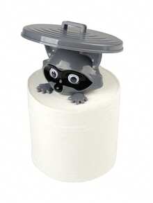 حامل ورق التواليت على شكل الراكون - ديكور حمام مطبوع ثلاثي الأبعاد مضحك، مقاوم للماء والرطوبة - هدية حيوان فريدة للمحبين للحيوانات الأليفة