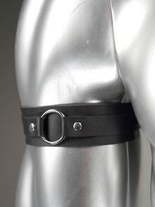 Leather Shoulder Epaulettes,Man Leather Wristband,Harness Strappy,Halloween Costumes,Men's Straps Looks Of Party Season Picks - Black - View 10