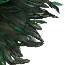 Women Feather Cape, Colorful Gothic Cape Feather Shawl Costume For Halloween Cosplay Party - màu xanh lá - Xem 6