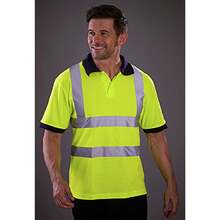 Yoko HiVis Short Sleeve Polo Shirt / Mens Workwear (HiVis Yellow) - Yellow - View 6