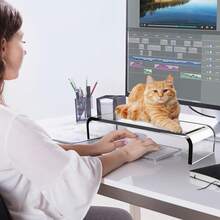 Acrylic Monitor Stand Riser, Suitable For Computer, Laptop, Printer, Notebook, IMac Displays, Premium Transparent Laptop Stand For Home And Office Use