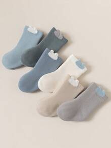 12 Pairs Baby Boys' High Quality Combed Cotton 3D Bear Design Soft & Skin-Friendly Thick Warm Socks - Multicolor - View 4