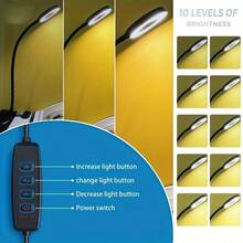 Upgraded LED Magnifying Lamp With Clamp, 10X Magnifier, 3-Color Modes Dimmable, 360° Adjustable Gooseneck, USB Powered, Suitable For Desktop, Bedside Reading, Work Or Crafts, Modern Multifunctional Lighting Magnifier - Multicolor - View 7