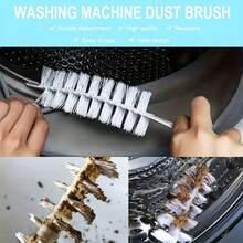 1pc Washing Machine Cleaning Brush, Flexible Deep Cleaning, Specialized Long Handle Brush, Household Cleaning Tool, Plastic Material, For Washing Machine Inner Wall Sink Gap Cleanin - White - View 8