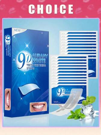 1 Caja (7 Piezas) de Tiras Blanqueadoras de Dientes, Kit de Blanqueamiento de Dientes, Agente Blanqueador de Dientes, Tiras Blanqueadoras No Sensibles, Adecuado para Blanquear Dientes - Bebedores de Café, Fumadores, No Sensibles, Tiras Blanqueadoras de Dientes Sensibles 9D
