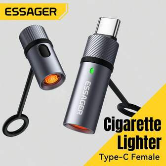 ESSAGER Multifunctional Type C Mobile Phone OTG Cigarette Lighter, Car-Mounted Household Oil-Free Lighter