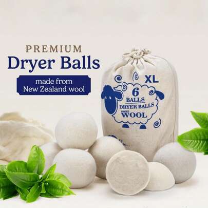 6/3pcs Wool Dryer Balls - Natural Fabric Softener, Reusable, Reduces Wrinkles, Saves Drying Time, Better Alternative Than Plastic Balls And Liquid Softeners.