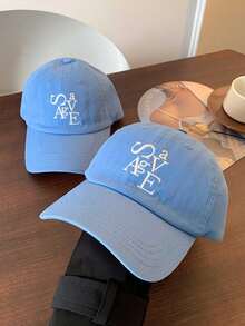 1pc Korean Style Ins Letter Embroidery Baseball Cap, Women Spring Autumn Regular Soft Top Large Head Circumference Small Face Baseball Cap, Gift For Friends Birthday Party - Multicolor - View 8