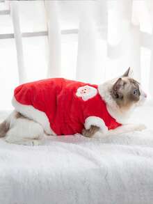 1 Peça Jaqueta com Capuz Sem Mangas Fofa para Gato, Colete Quente e Grosso para Cachorros, Roupa Antiperda para Cães e Gatos Pequenos, Adequado para Outono/Inverno