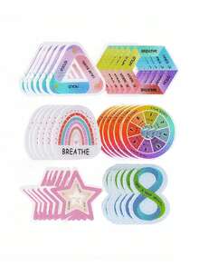 6/36/50 Pcs Mindful&Breathe Themed Stickers Non-Repeating Delicate Decoration For Holiday Gift Celebration Party&Home Decor Birthday Gift Skateboard Luggage Notebook Hand Account Water Bottle, Stickers For Teachers, Office Staff, Adults, School Teacher Classroom Supplies,Kpop,Scrapbook Supplies Decor,Teacher Office Gifts,