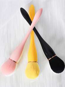 1 pieza Pincel de maquillaje de cabeza redonda de dos tonos, cerdas suaves para polvo, rubor, base, arte de uñas y polvo