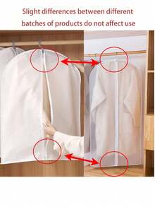 10个/5个/1个透明服装袋，挂衣罩透明3D防尘袋，可水洗家用收纳袋，适用于外套、西装 - 白色 - 查看 11