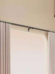 Barra de cortina romana - Barra de acero inoxidable reforzada, montaje superior/lateral, completa con riel de cortina, barra y accesorios de soporte - 169cm