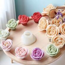 1 Stück Blumen Serie Rose-förmige Silikon Form, geeignet für DIY duftende Kerzen/Gipskunstwerke Figuren/dekorative Sträuße/handgemachte Seifenformen, Multifunktional