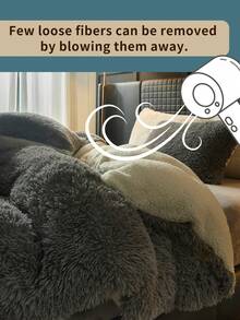 2/3 piezas Juego de Edredón de Piel de Visón Falsa, Suave y Sedoso Plush Largo, Suave y Encantador, 1 Edredón y 1/2 Fundas de Almohada, Textura Esponjosa y Cálida, Múltiples Opciones de Color, Apto para Cama Individual/Doble/Queen/King, Lavable a Máquina, Juego de Ropa de Cama de Lujo, Decoración Cálida para Otoño e Invierno