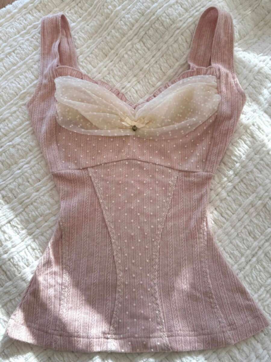 Women Y2k Summer Crop Tank Tops Lace Patchwork Sweetheart Neck Sleeveless Vest Tops Vintage Slim Fit Shirts For Teen Girls Fairy Grunge Aesthetic Knit Ribbed Coquette Clothes Harajuku 2000s Streetwear - 白色 - 查看 1