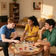 2-Sided Tabletop Board Game, All-Age-Friendly Game Set With Dual Playing Surfaces, Lightweight & Compact For On-The-Go Fun - Ideal For Family Gatherings, Camping Trips & Indoor Activities - Multicolor - View 2