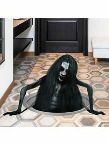 1PC Halloween Ghost Floor Stickers - Removable Horror Witch Scratch Wall Stickers For Home & Office Party Decorations, Halloween Decoration Stickers