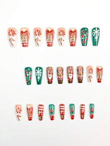 Paznokcie świąteczne, śliczne paznokcie, Święty Mikołaj, choinka, jesienne paznokcie prasowane