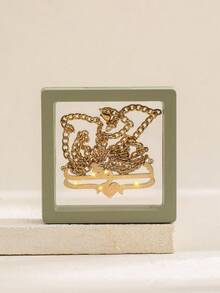 1 Peça Colar de Nome Personalizado em Aço Inoxidável "Você é o Único" Design de Coração, Colar Personalizado Camada Dupla Original com Pingente de Letra Fosca com Detalhes Brilhantes, Corrente Cubana Unissex Lisa/Fosca, Presente de Joias, Adequado para Ocasiões Casuais ou Especiais, Boêmio Chique, Banhado a Ouro 18K, Colar Personalizado Brilhante e Cintilante, Unissex Brilhante/Fosco