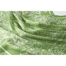 WENLOOY Square Satin Silk Feeling Hair Scarf Headscarf For Women/Men's Necktie Silk Bandanas Pocket Squarehalloween - Fj02-15 Xanh lá cây - Xem 10