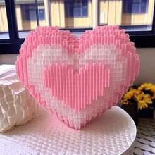 2025 New Heart-Shaped Building Blocks, Heart-Shaped Puzzle Toy For Proposal, Flower Bouquet & Teddy Bear Assembly Model, Valentine's Day Proposal Gift, Girlfriend Birthday Gift, Christmas Surprise Gift - Multicolor - View 4