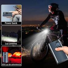 Compresor de Aire Portátil para Auto,Inflador de Llantas Eléctrica, 150 PSI Bomba de Aire Inalámbrica con LED Inteligente para Inflar y Presurizar Bicicletas, Autos, Motos y Balones - 2 en 1 - Ver 4