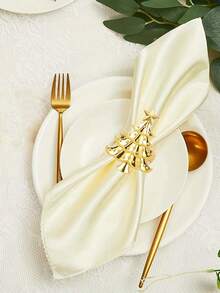 120/12/6/2/1 pezzo Anelli per tovaglioli natalizi, Portaposate natalizi dorati a forma di albero di Natale per uomo e donna, riutilizzabili per raduni familiari, banchetti, fibbie metalliche natalizie per apparecchiare la tavola, decorazioni per tavola da pranzo per feste di Natale, forniture per feste natalizie