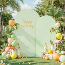 2 pezzi/Set Sfondo in tessuto elasticizzato a forma di arco, adatto per decorazioni per compleanni, archi per matrimoni, decorazioni per feste, decorazioni per cornici ad arco (solo sfondo in tessuto, senza cornice ad arco), sfondo ad arco perfetto per cerimonie di matrimonio in giardino e all'aperto, decorazioni per feste di compleanno (2m+2.2m/1.8m+2.2m)