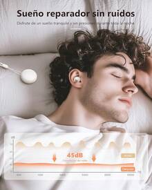 Protectores Auditivos con 8 Earplugs Tapones Auditivos para Dormir, Reducción de Ruido 45 dB, Tapones para Oídos Concierto, Tapones Oidos de Silicona, Ear Plugs Lavable y Reutilizable, - BLANCO - Ver 3