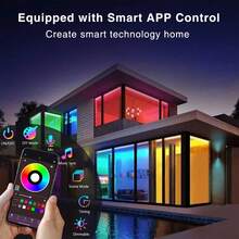 Tira de luz LED de 3 pies a 100 pies para decoración del hogar, equipada con control remoto de 44 teclas y control por aplicación, con temporizador y atenuación de color RGB sincronizada con música, adecuada para decoración de dormitorio, vacaciones, decoración de habitación, decoraciones de pared - luz policromática - Ver 6