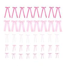 12/40pcs Pink And Blue Cute Bows, Bow Wall Decor, Christmas Tree Decoration Bows, Wedding Decoration Background Wall, Suitable For Christmas Gift, Birthdays, Party, Home Decoration Christmas Decorations Room Decor Winter