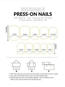 24Pcs Short Square Glitter Heart & French Tip Fake Nails Set, Including 1Pc Jelly Gel And 1Pc Buffer, Suitable For Valentine'S Party, Dance And Daily Wear, Removable And Reusable Press On Nails Nail Supplies Nails - Nhiều màu - Xem 5