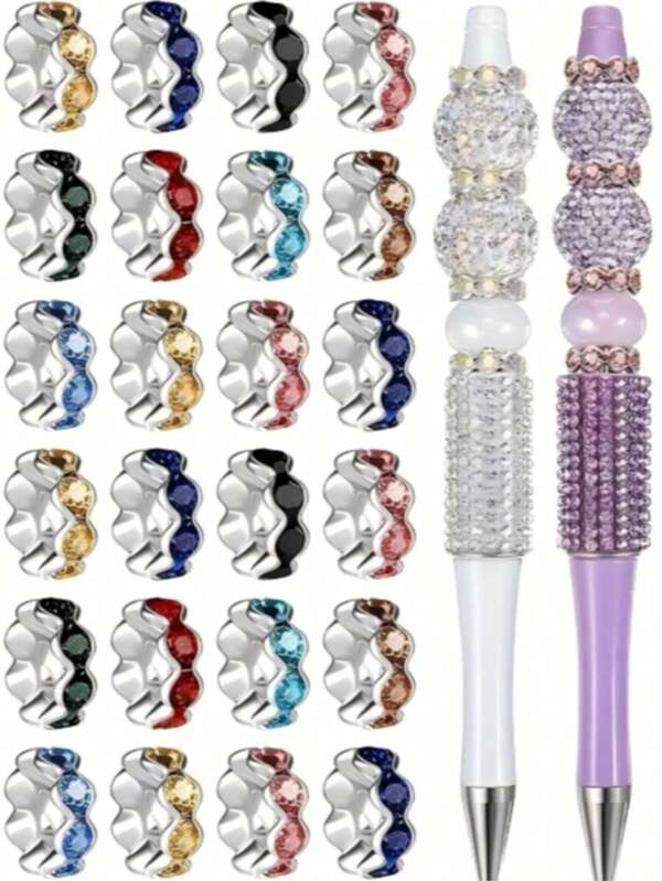 30 piezas de 12mm Cuentas espaciadoras de cristal ondulado de colores mixtos para hacer joyas DIY, pulseras, artesanía y accesorios