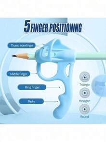 5-Finger Silikon Stiftgriff, Schreibhilfe, bequemer Griff für Anfänger, Haltungskorrektur Training, kreatives Weihnachts-/Feriengeschenk, Lernhilfe, Rückkehr zur Schule