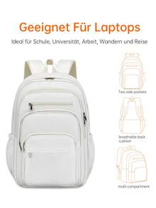 1 pezzo Zaino minimalista tinta unita, design con chiusura a cerniera e tasche multiple, adatto per scuola, lavoro, viaggio, sport, pendolarismo, uso quotidiano, grande capacità e pieghevole, ottimo regalo