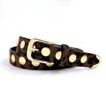 Women's Versatile Studded Punk Style Belt, PU Leather Polka Dot Street Style Waist Belt, Suitable For Spring, Summer, Autumn And Winter Summer, School Fall, Autumn, Halloween