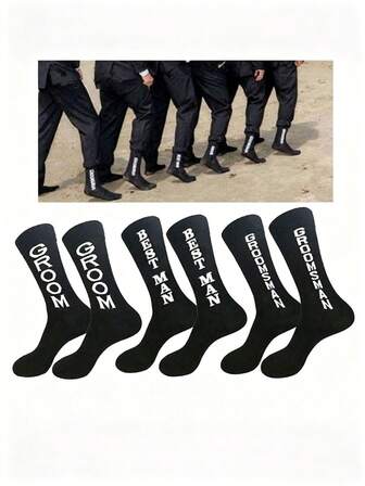 一双趣味十足又时尚的伴郎袜，透气性好，适合婚礼穿着，可作小腿袜、男士婚礼袜、伴郎袜。