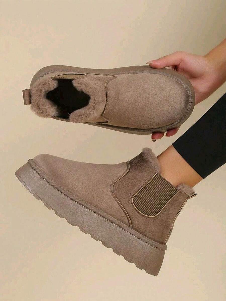 GAN AI Women Snow Boots - Brown - View 1