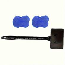 Car Window Glass Cleaning Brush, Black Handle With Two Replaceable Microfiber Mop Caps, Perfect For Kitchen & Bathroom, Car Accessories, Car Wash & Maintenance, Car Cleaning Brushes, Fingerprint & Dust & Mist Removal - Màu xanh lam - Xem 7