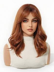 14Inch Long Curly Elegant Brown Wig For Fashion Women Natural Synthetic Hair Wigs Heat Resistant Daily Party Vacations Use,Music Festival Personalized Wig For Halloween And Christmas New Year Carnival Music Festival Cosplay ,Gifts For Girls,Summer Graduation Gifts,Ready-Made Gifts,Halloween Christmas Gifts - màu nâu - Xem 4