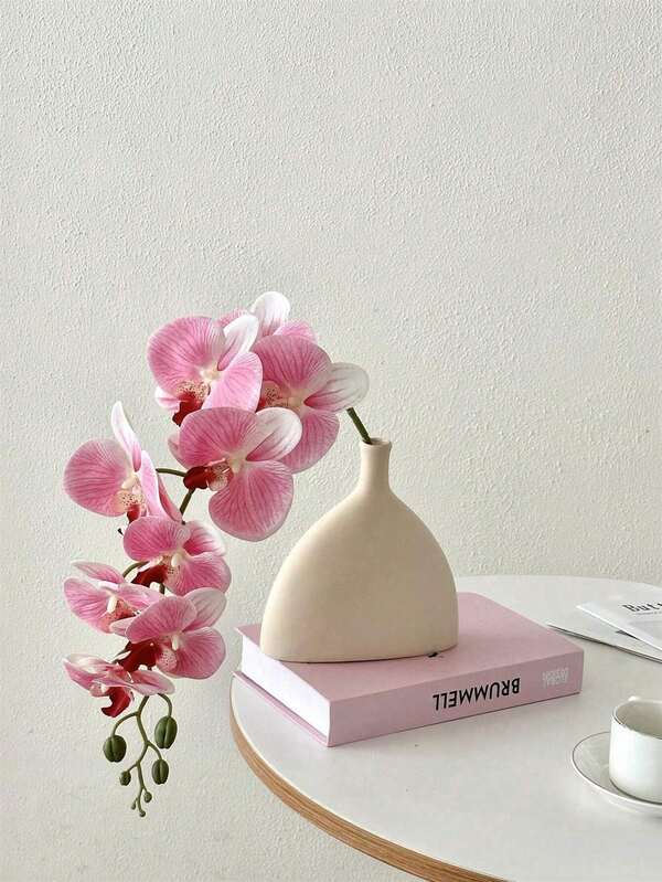 1 pieza Tallo de orquídea artificial de tacto real de látex, ramas de flores falsas de Phalaenopsis y Cymbidium, para el Día de San Valentín, regalo, cumpleaños, graduación, decoración del hogar, vuelta al colegio, decoración de la habitación, útiles escolares, decoración navideña, decoración de la sala de estar, decoración de habitación rosa, decoración de boda