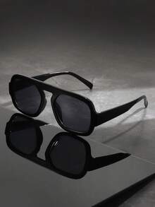 1 par de gafas de aviador de un solo puente para hombre, modernas y casuales, ideales para exteriores, viajes, atuendos de moda y fotografía callejera.