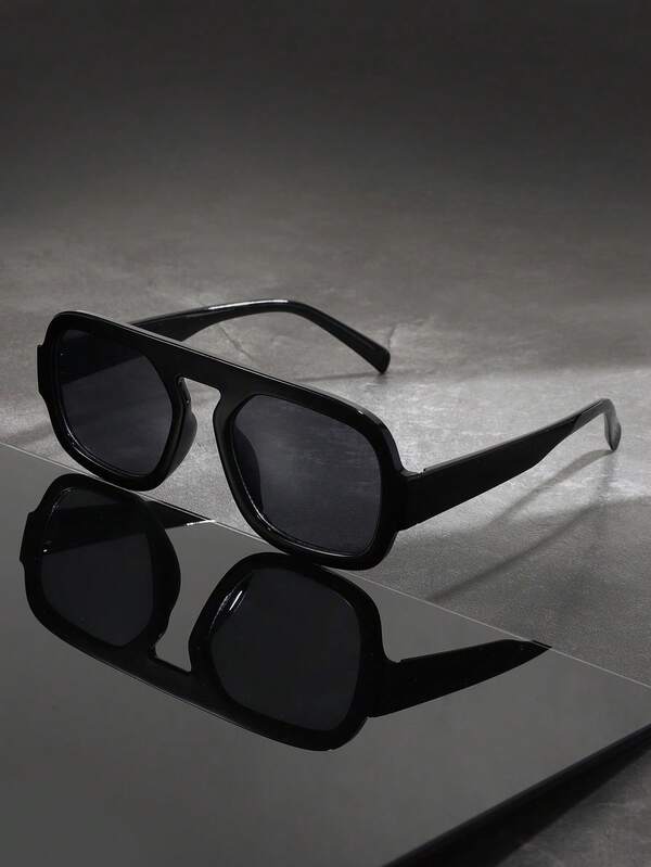 1 par de gafas de aviador de un solo puente para hombre, modernas y casuales, ideales para exteriores, viajes, atuendos de moda y fotografía callejera.